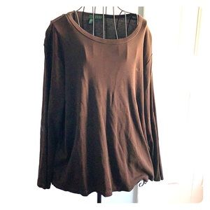 Ralph Lauren 3x chocolate brown long sleeve t